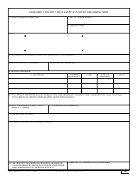 Document preview: DD Form 1371 Consignee's Receipt for Delivery at Stopoff/Unloading Point
