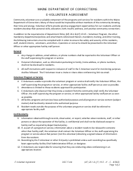 E-Volunteer Agreement - Maine