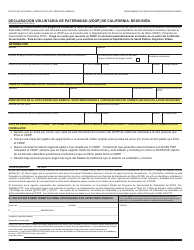 Document preview: Formulario DCSS0915 SPA Declaracion Voluntaria De Paternidad (Vdop) De California: Rescision - California (Spanish)