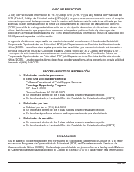 Formulario DCSS0918 SPA Solicitud De Copia Certificada De Una Declaracion Voluntaria De Patrimonio (Vdop) Presentada - California (Spanish), Page 2