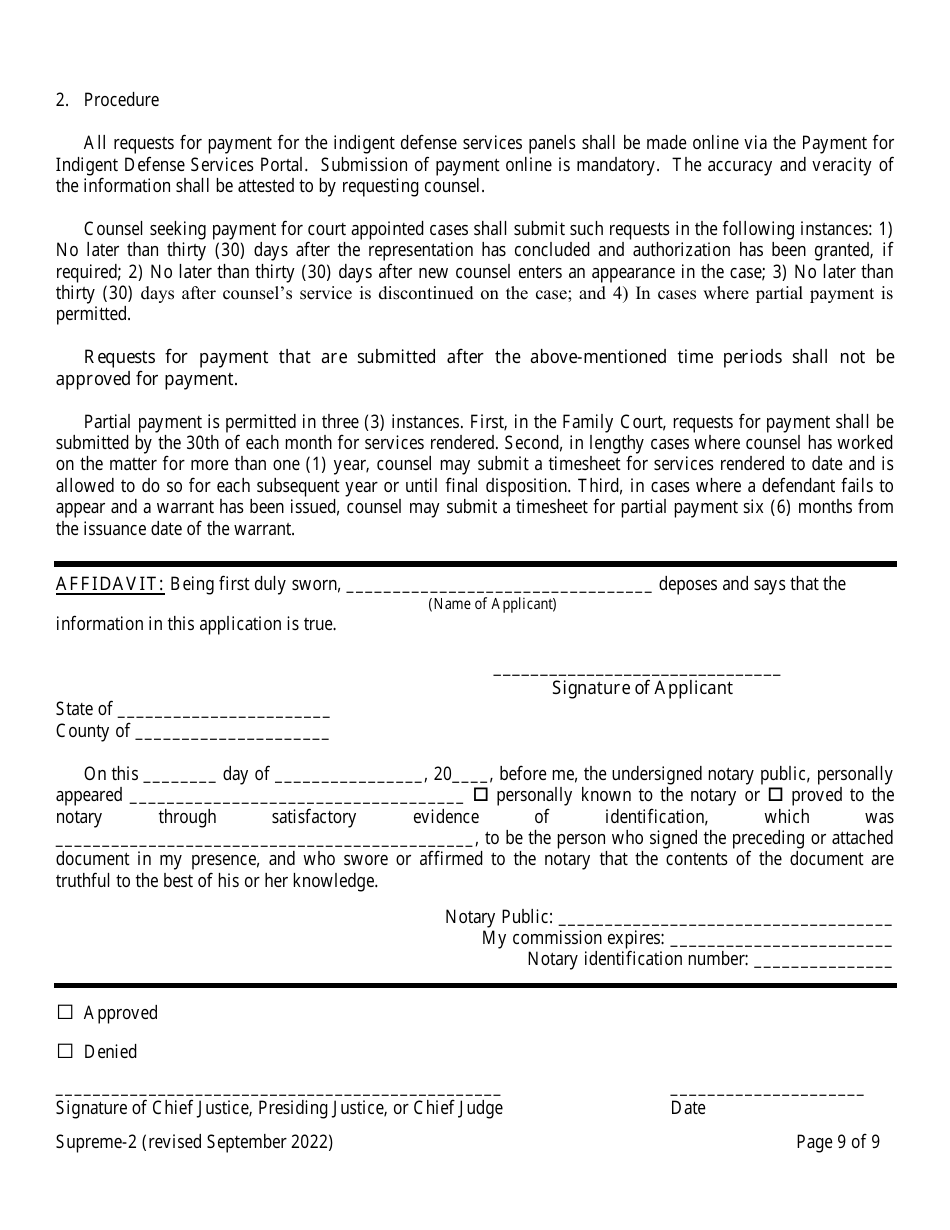 Form Supreme-2 Application for Court Appointment Certification - Rhode Island, Page 9