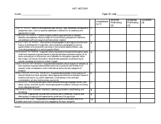 Student Writing Assessment Template for Art History Papers