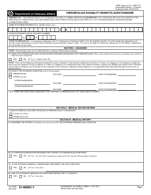 VA Form 21-0960c-7  Printable Pdf