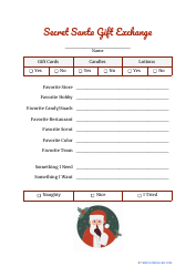 Document preview: Secret Santa Gift Exchange Template