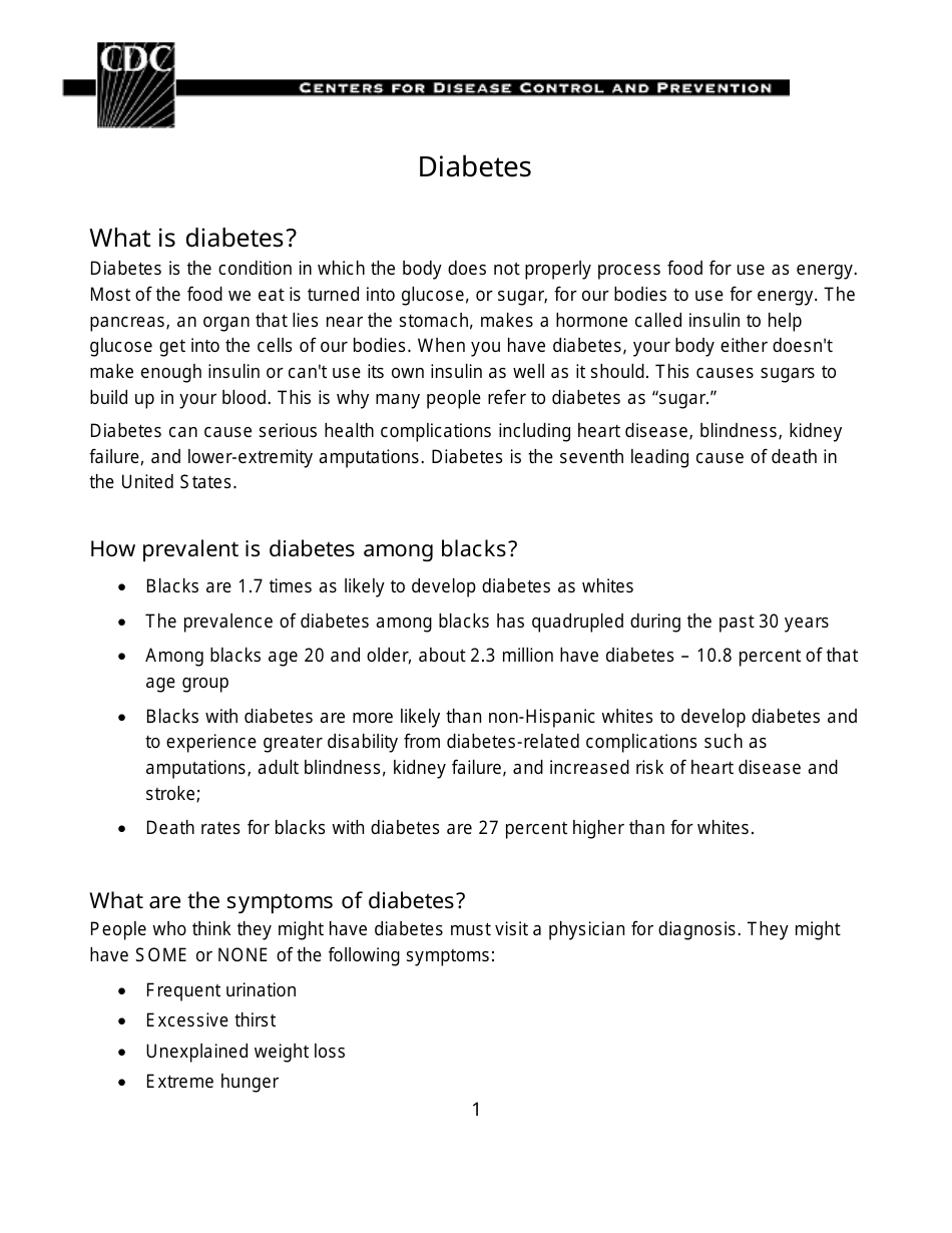 Diabetes, Page 1