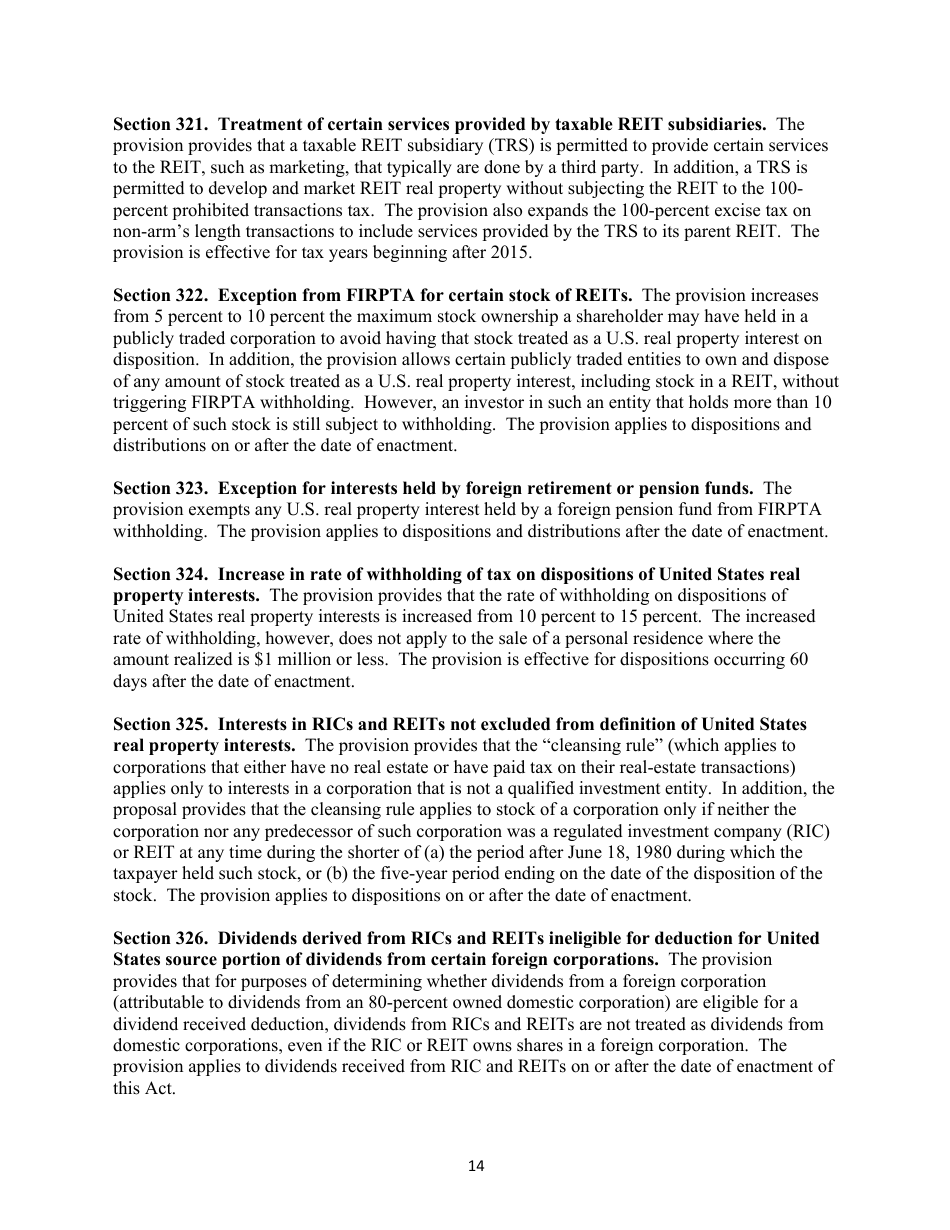 Section-By-Section Summary of the Proposed protecting Americans From Tax Hikes Act of 2015, Page 14