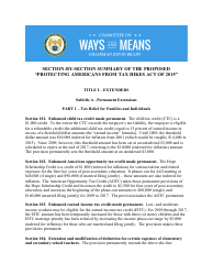 Section-By-Section Summary of the Proposed &quot;protecting Americans From Tax Hikes Act of 2015&quot;