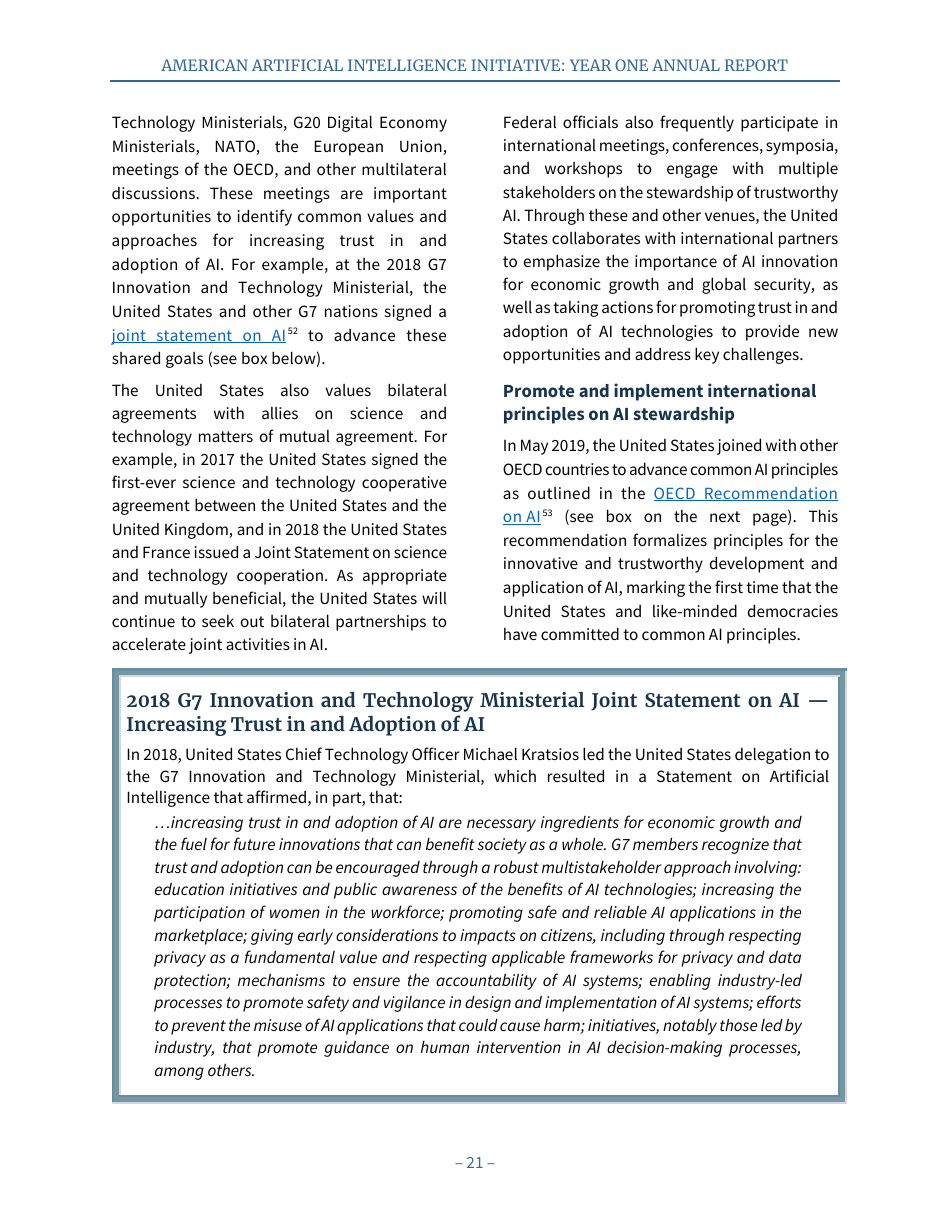 American Artificial Intelligence Initiative: Year One Annual Report, Page 27