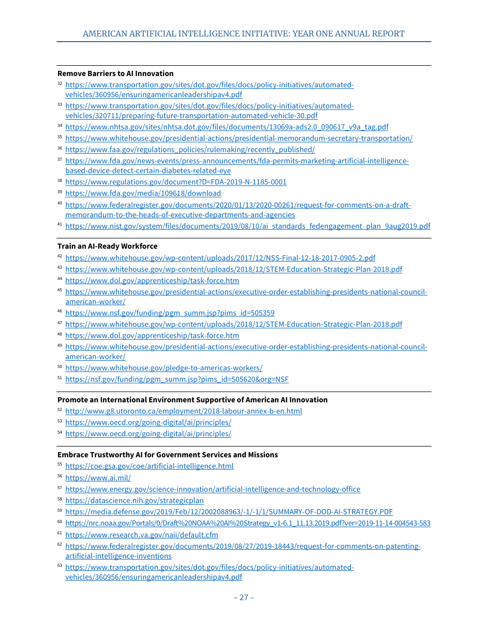 American Artificial Intelligence Initiative: Year One Annual Report, Page 33
