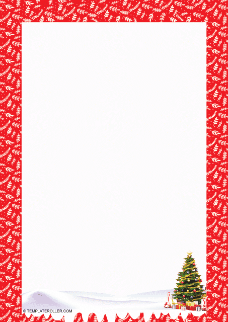 Christmas Border Template with Red Frame