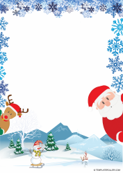 Document preview: Christmas Border Template - Blue Frame