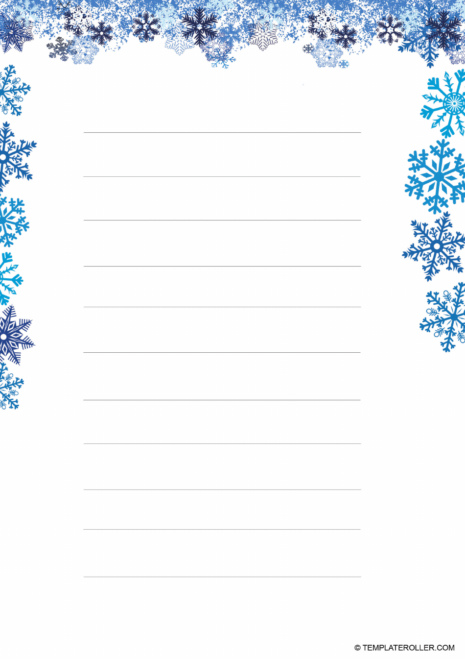 Christmas Border Template - Snow Frame Download Printable PDF ...