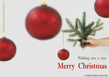 Document preview: Christmas Card Template - Red Christmas Decorations