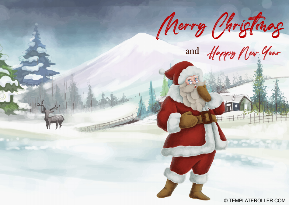 Christmas Card Template - Santa Claus Download Printable PDF ...