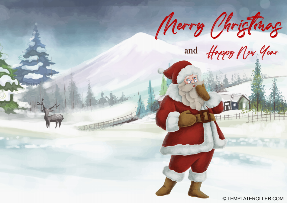 Christmas Card Template with Santa Claus
