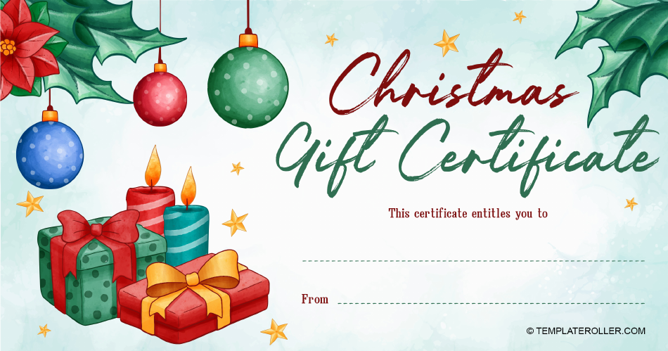 Christmas Gift Certificate Template - Gifts, Page 1