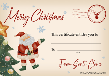 Document preview: Gift Certificate From Santa