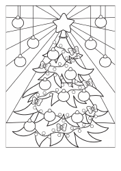 Document preview: Christmas Tree Coloring Pages - Celebration