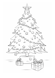 Document preview: Christmas Tree Coloring Pages - Gifts