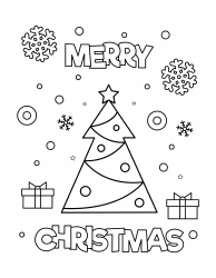 Document preview: Christmas Tree Coloring Pages - Merry Christmas
