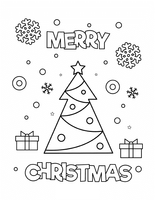 Christmas Tree Coloring Pages - Merry Christmas