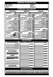Document preview: Character Sheet - Aberrant