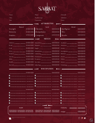 Document preview: Vampire the Masquerade Character Sheet - 5th Edition, Sabbat