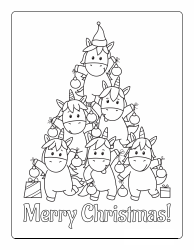 Document preview: Christmas Tree Coloring Pages - Unicorns