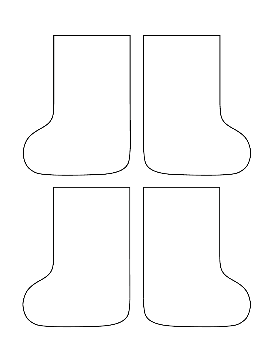 Christmas Stocking Template - Four Pieces, Page 1