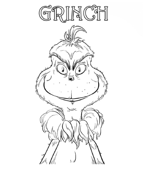 Grinch Coloring Pages - Portrait of Grinch