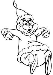 Grinch Coloring Pages - Jumping Grinch