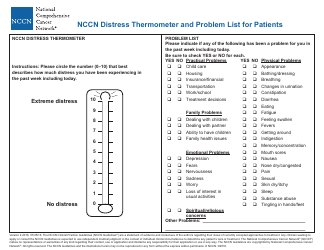 Document preview: Nccn Distress Thermometer and Problem List for Patients