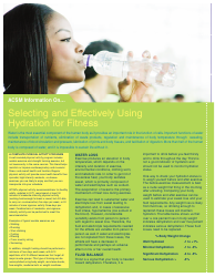 Document preview: Acsm Information on Selecting and Effectively Using Hydration for Fitness