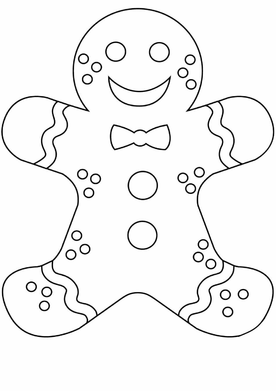 Gingerbread Man Coloring Page - Big Size