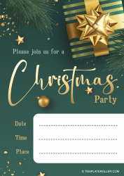 Document preview: Christmas Invitation Template - Green