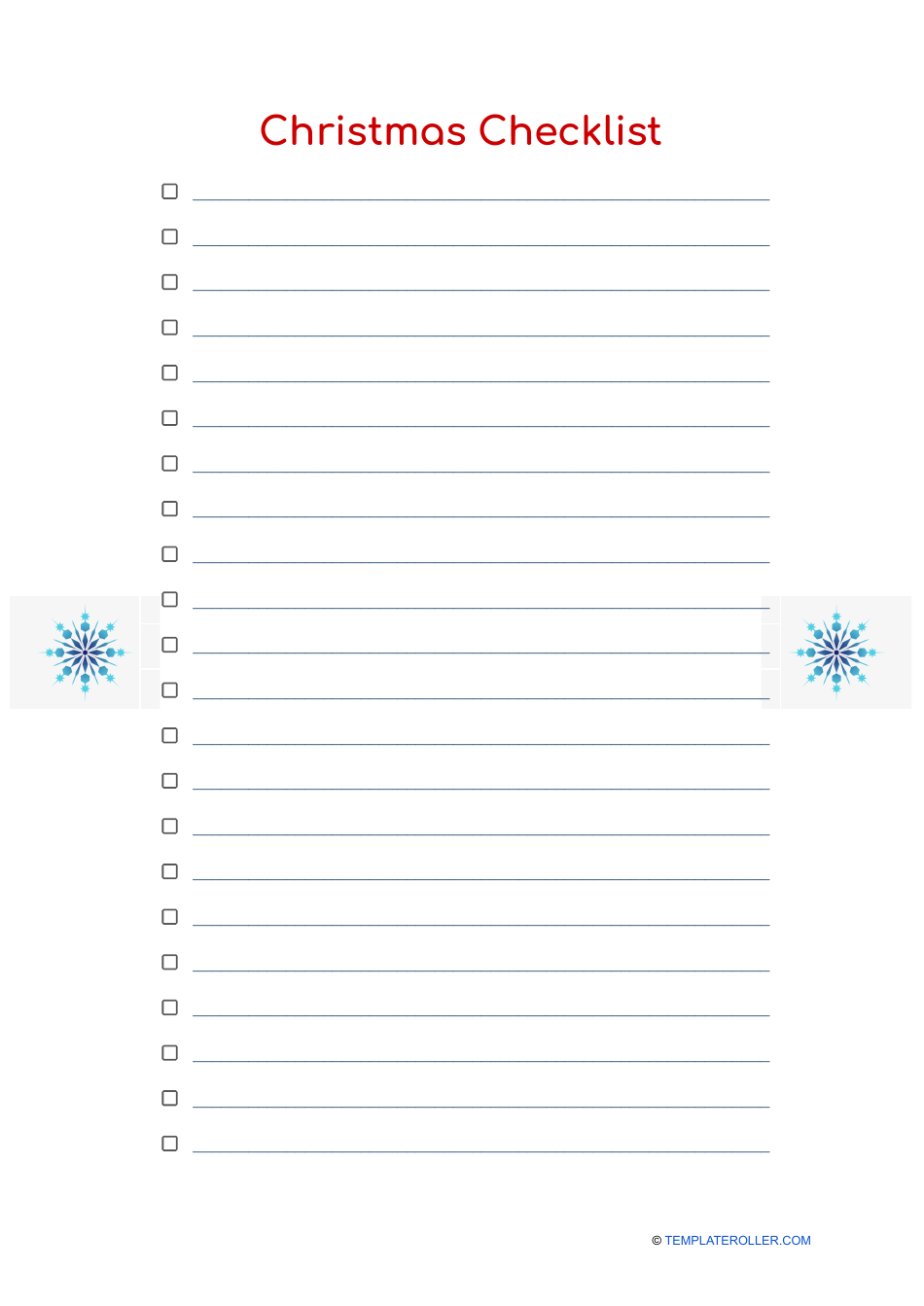 Christmas Checklist Template Download Printable PDF Templateroller