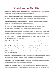Document preview: Christmas Eve Checklist Template