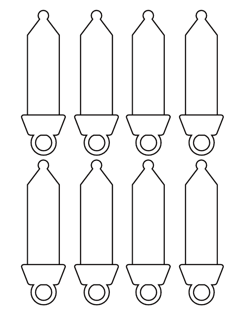 Christmas Light Template - Eight Light Bulbs
