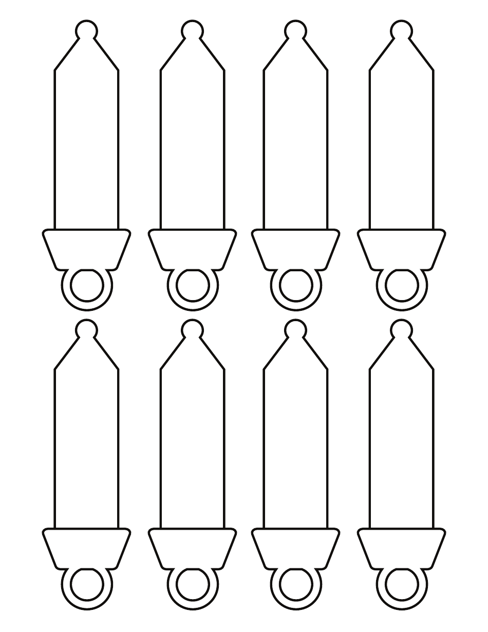 Christmas Light Template - Eight Light Bulbs