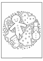 Document preview: Gingerbread Coloring Pages - Circle