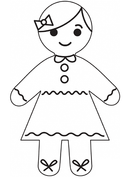 Gingerbread Girl Coloring Page Download Pdf