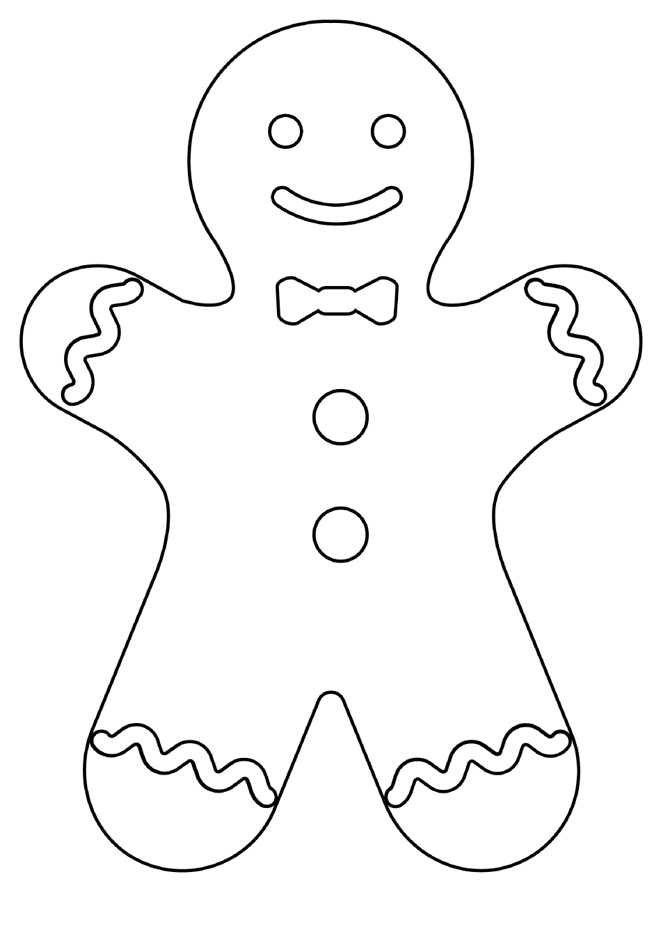 Gingerbread Coloring Page - Boy, Page 1
