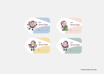 Document preview: Secret Santa Gift Tag Template - Varicolored