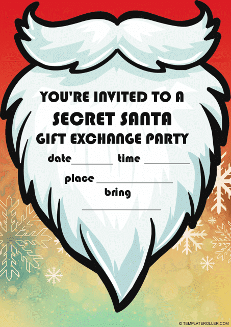 Secret Santa Invitation Template - Invitation Holiday Design
