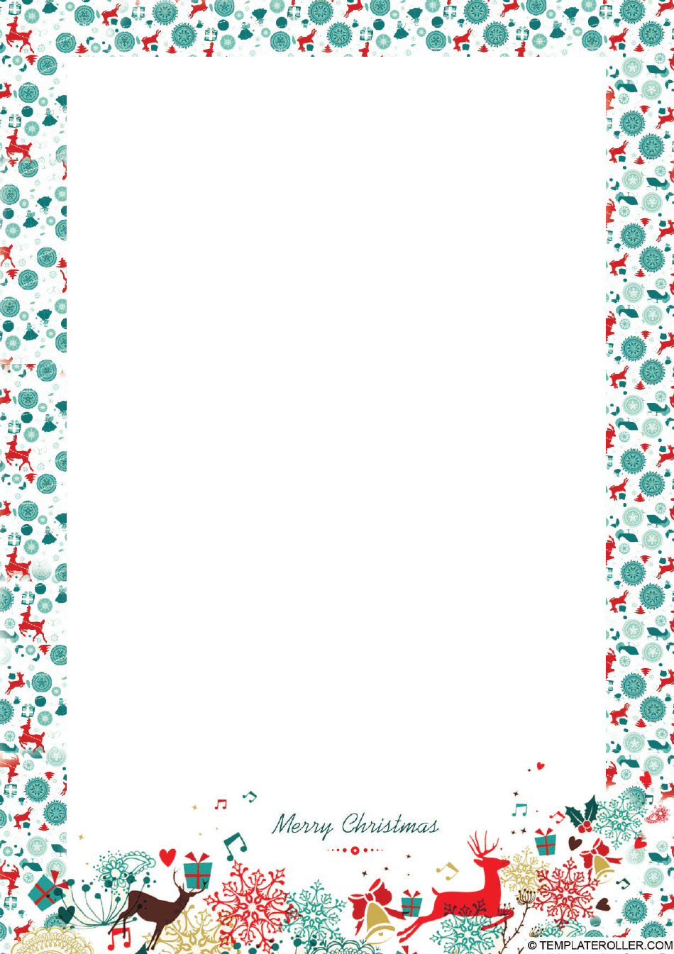 Christmas Border Template with Green Frame