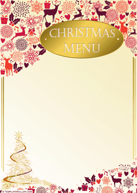 Christmas Menu Template - Yellow Download Printable PDF | Templateroller