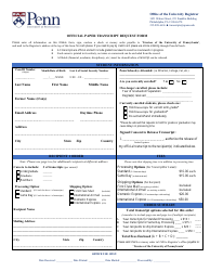 Official Paper Transcript Request Form - University of Pennsylvania - Pennsylvania
