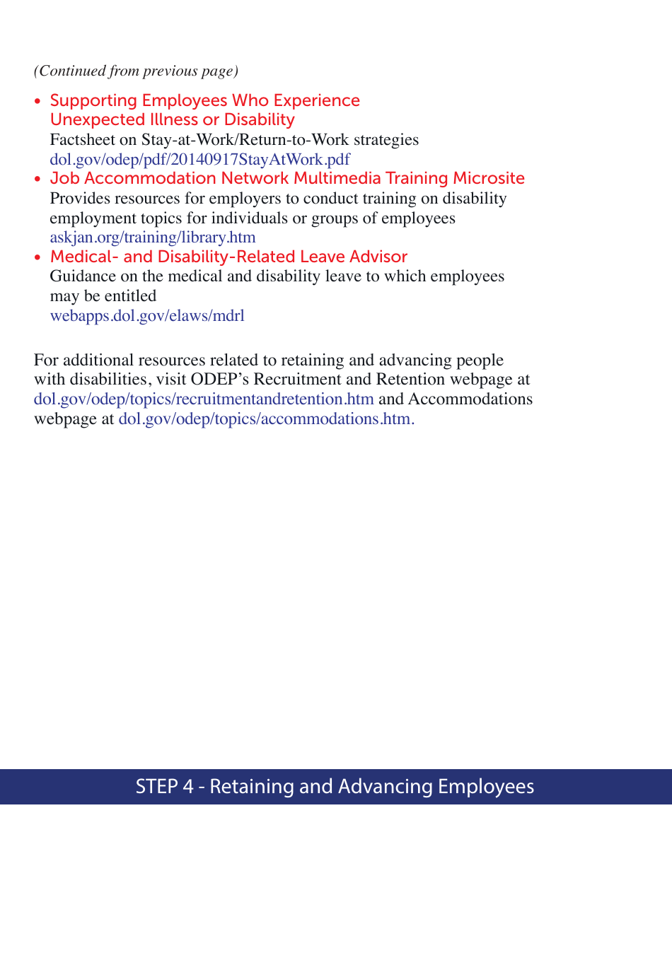 Building an Inclusive Workforce: a Four-Step Reference Guide to Recruiting, Hiring and Retaining Employees With Disabilities, Page 14