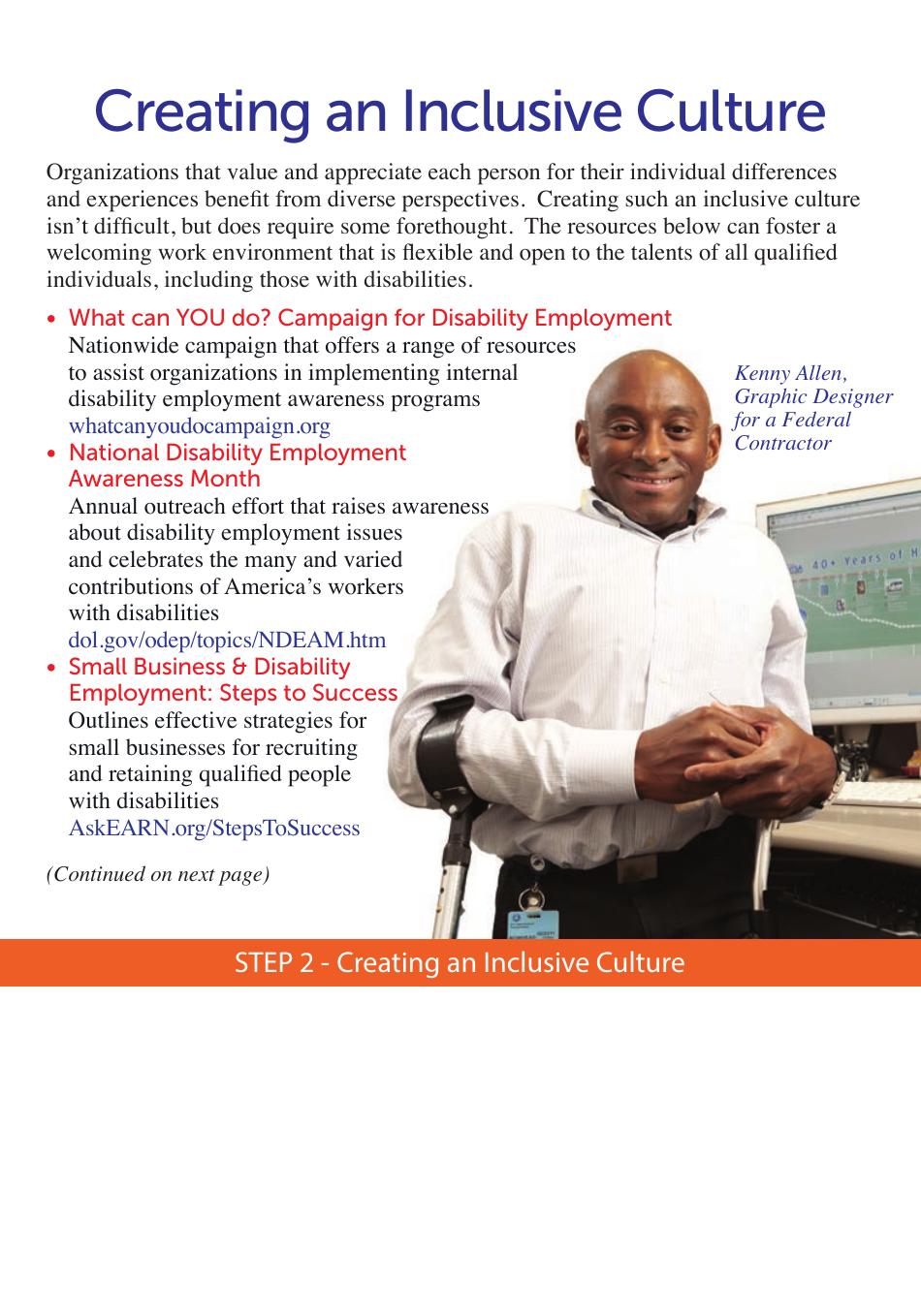 Building an Inclusive Workforce: a Four-Step Reference Guide to Recruiting, Hiring and Retaining Employees With Disabilities, Page 6