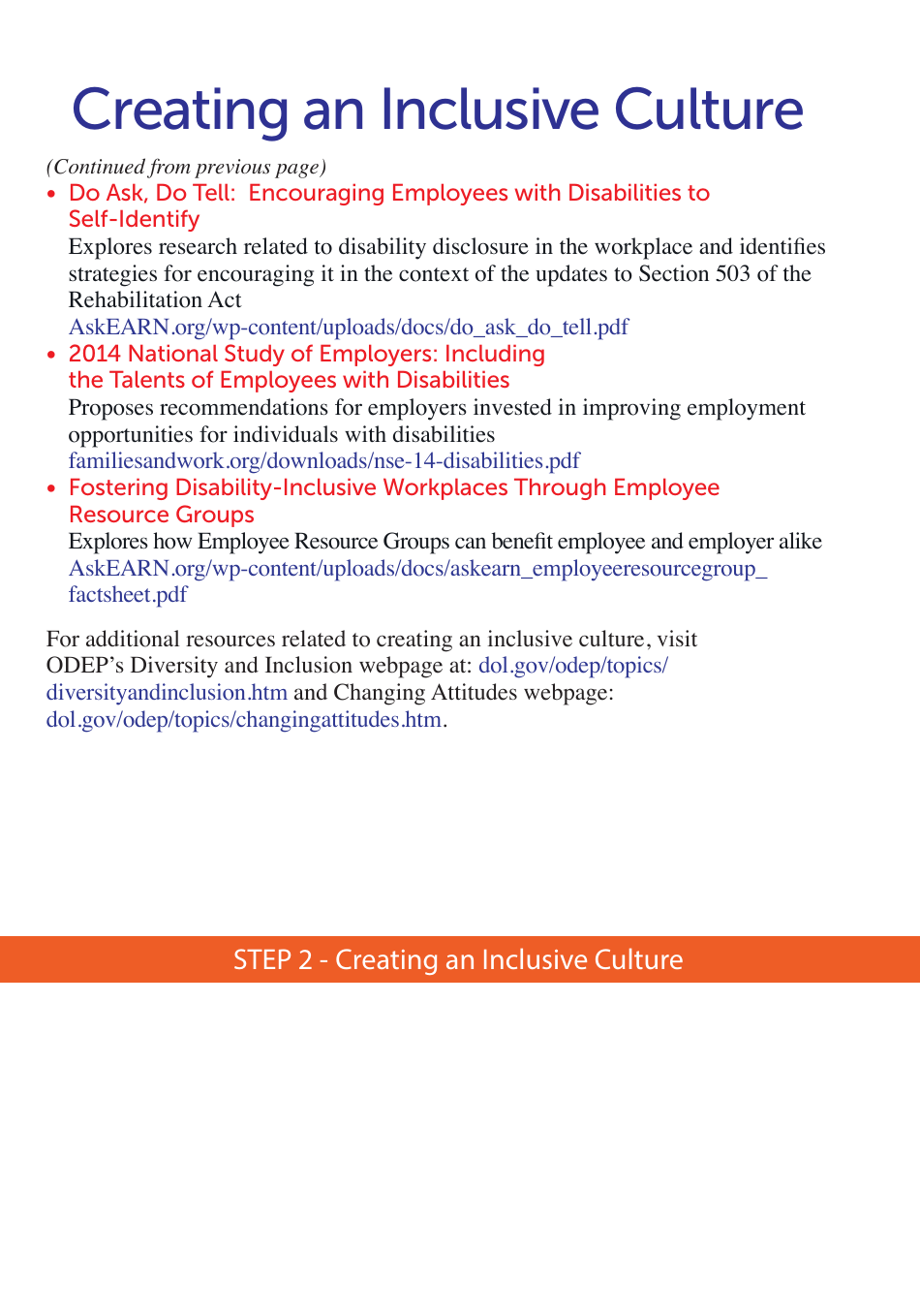 Building an Inclusive Workforce: a Four-Step Reference Guide to Recruiting, Hiring and Retaining Employees With Disabilities, Page 8